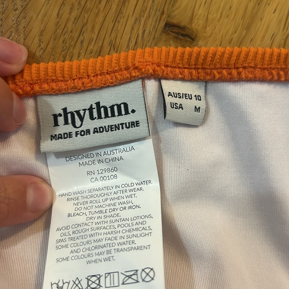 Rhythm Ribbed Orange Bikini Bottom - Picture 4 of 4
